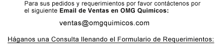 Email de ventas y requerimientos OMG Quimicos